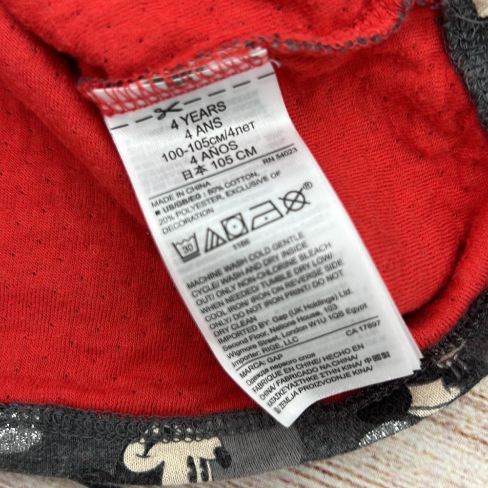 Gap Disney Mickey and Minnie Grey and Red Top Sz 4 - Picture 3 of 4
